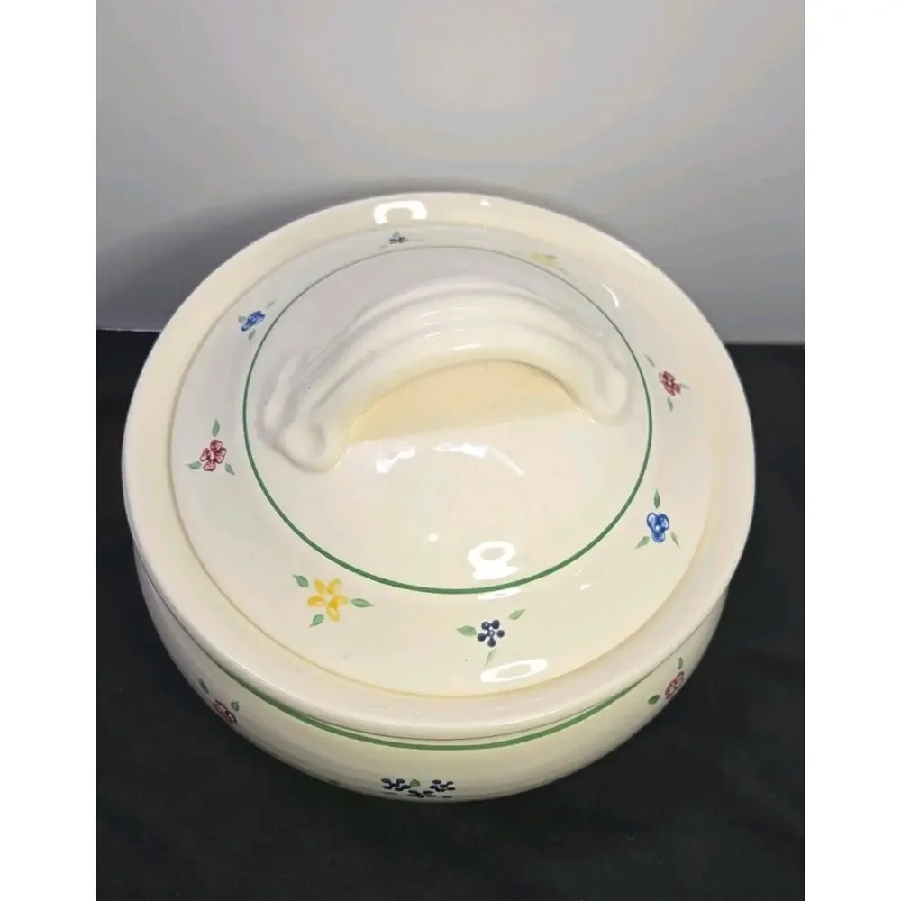 Vintage Pfaltzgraff Vickie Hanson Spectrum 3 Qt Round Covered Casserole Dish Lid